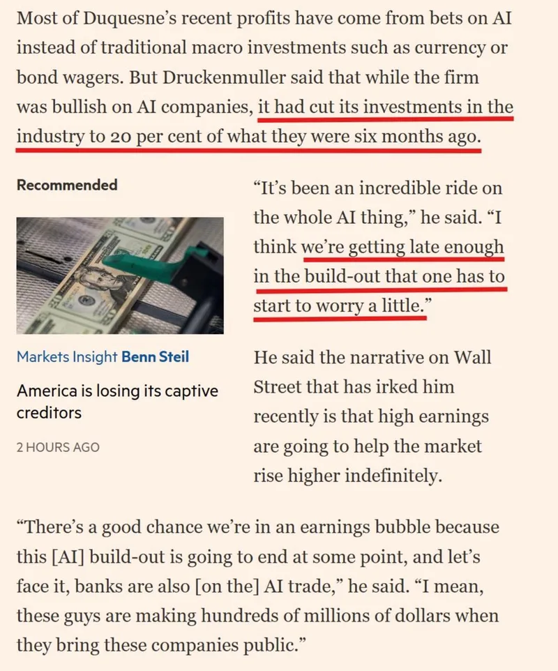 Druckenmiller advierte sobre la fase actual de la IA