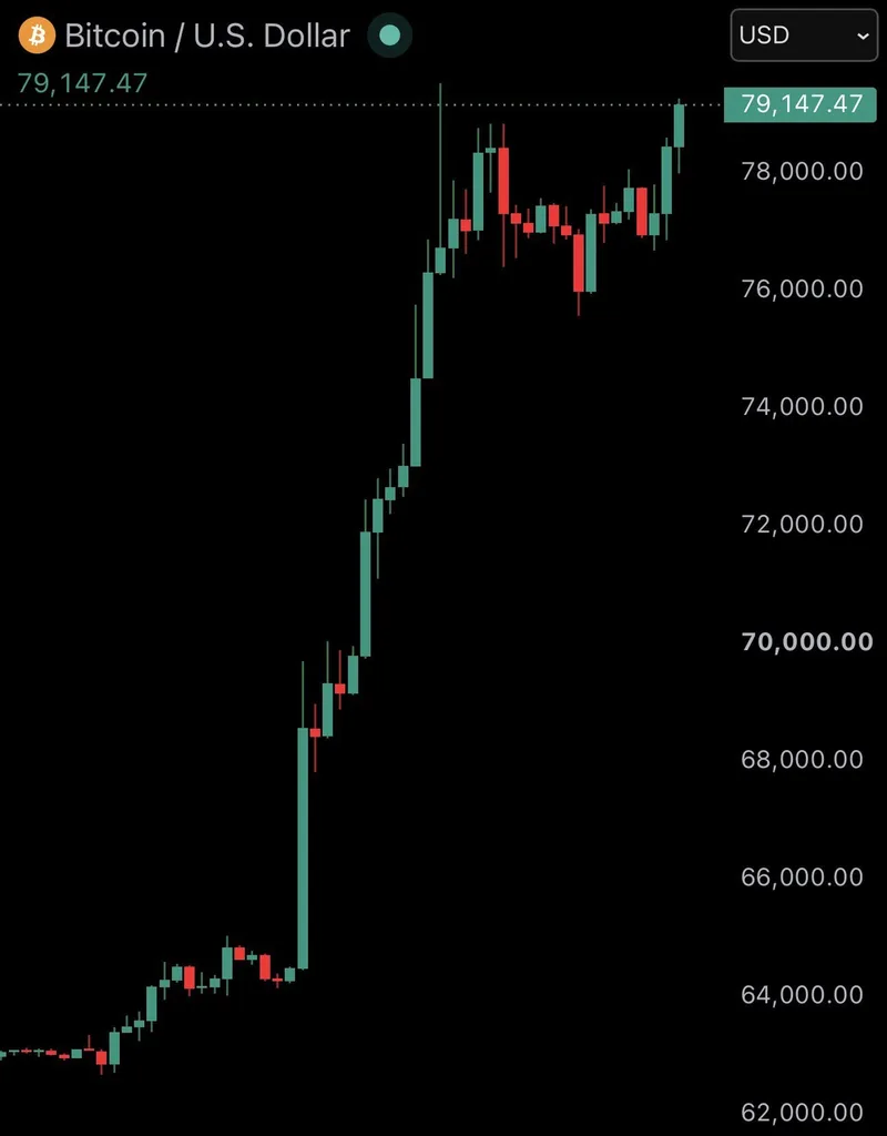Bitcoin recupera los 79.000 dólares