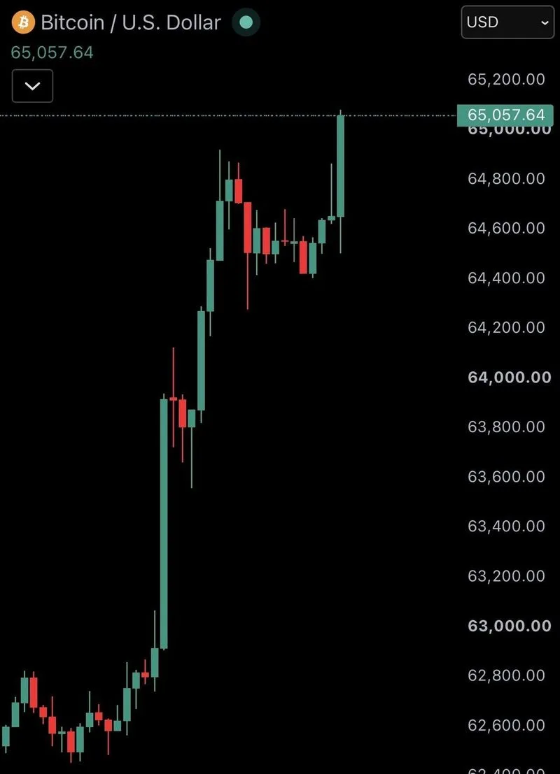SOLO EN: $65,000 Bitcoin